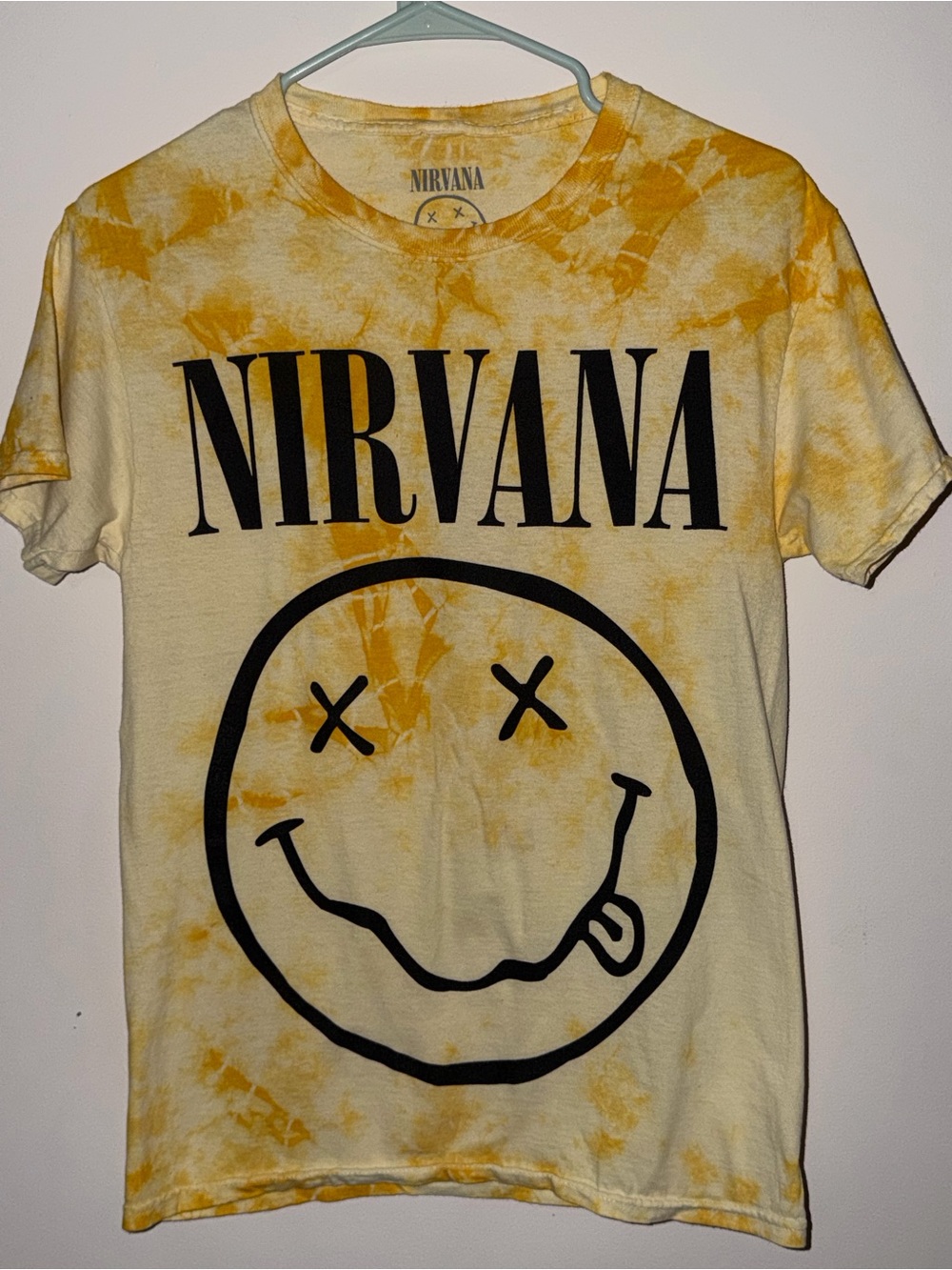 NIRVANA Yellow Tie-Dye Smiley Logo Tee